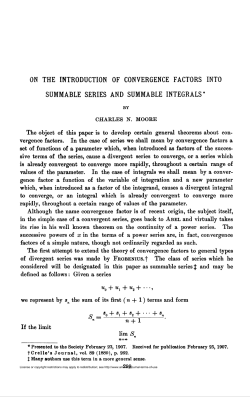 on the introduction of convergence factors into