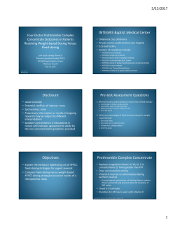 Disclosure Objectives INTEGRIS Baptist Medical Center Pre