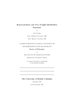 Representations and Uses of Light Distribution Functions by Paul
