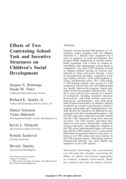 Effects of two contrasting school task and incentive structures