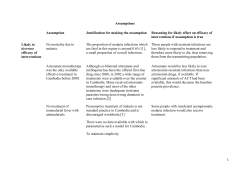 Assumptions Assumption Justification for making