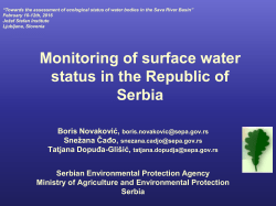Monitoring of surface water status in the Republic of Serbia