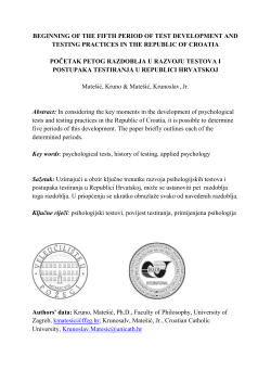 Beginning of the fifth period of test development and testing