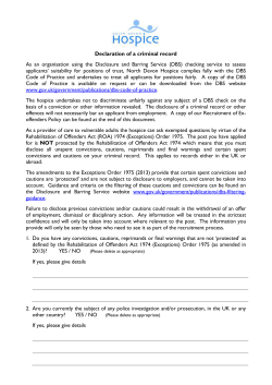 Declaration of a Criminal Record (DBS) Form doc 103kb
