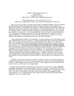 Cognitive Science/Psychology 232 Winter 2017