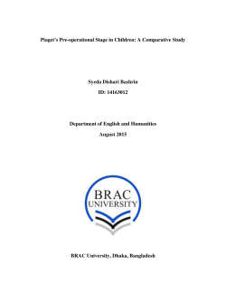 Piaget`s Pre-operational Stage in Children