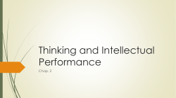 Thinking and Intellectual Performance Types of Knowledge