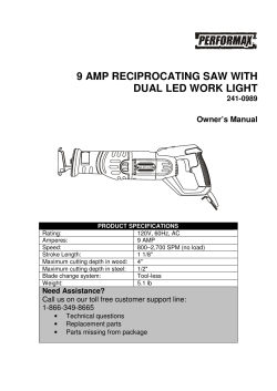 9 amp reciprocating saw with dual led work light