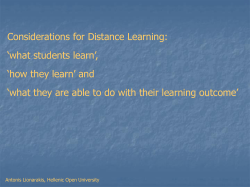 The learning material should also lead the learner to a number of