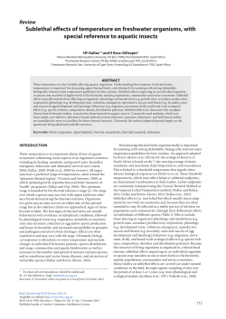 Sublethal effects of temperature on freshwater organisms, with