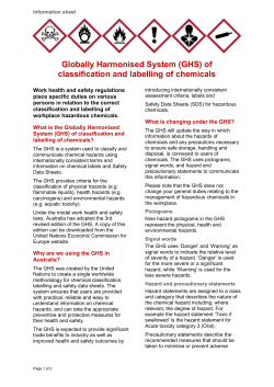 Globally Harmonised System (GHS) of