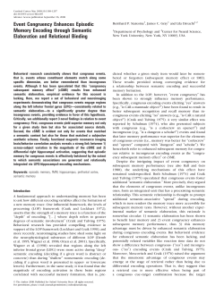 Event Congruency Enhances Episodic Memory
