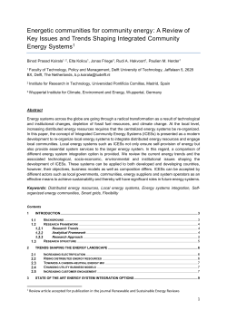 Energetic communities for community energy: A Review of