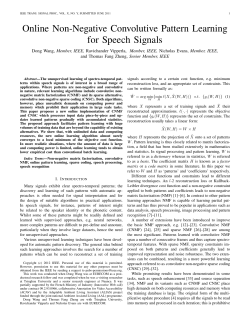 Online Non-Negative Convolutive Pattern Learning for