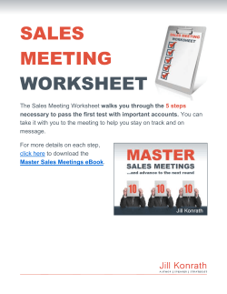 Sales Meeting Worksheet