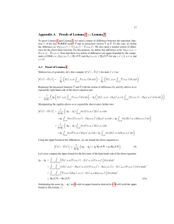 Appendix A Proofs of Lemma 1 &mdash; Lemma 3