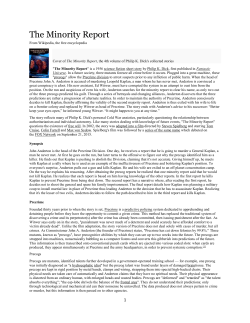 Minority Report - background info and analysis