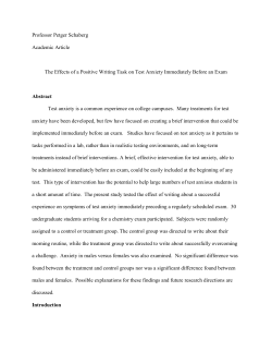 Professor Petger Schaberg Academic Article The Effects of a