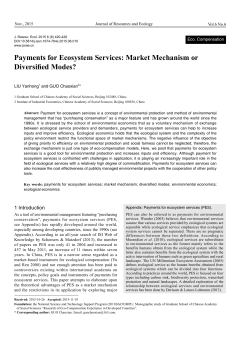 Payments for Ecosystem Services: Market Mechanism or