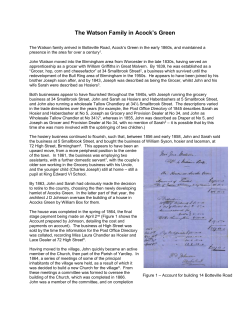 The Watson Family in Acock`s Green