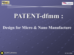 PATENT-dfmm : Mission