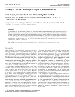 Building a Tree of Knowledge: Analysis of Bitter Molecules