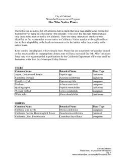 Fire Wise Native Plants