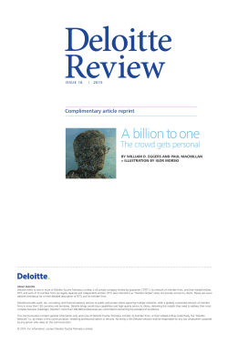 A billion to one - Deloitte University Press