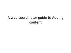 A web coordinator guide to Adding content