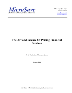 Pricing of Financial Services
