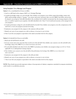 Appendix 8B &ndash; Checklist for Complexity Level of MBECS in