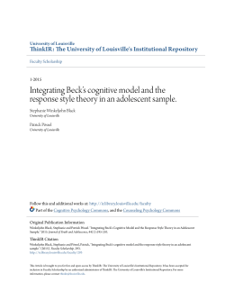 Integrating Beck&acirc;&bull;Žs cognitive model and the response