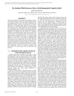 Do Absolute Pitch Possessors Have a Field Independent Cognitive