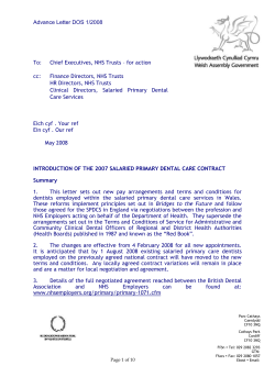 DOS 1/2008 - Health in Wales