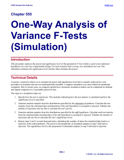 One-Way Analysis of Variance F