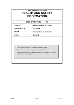 CoP 27 Managing safety at Events