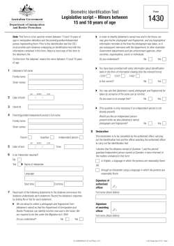 1430 - Biometric Identification Test Legislative script &ndash; Minors