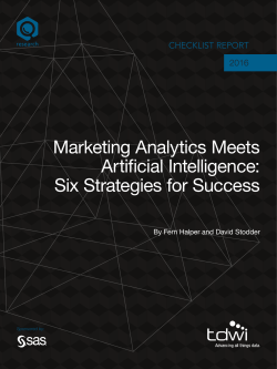 Marketing Analytics Meets Artificial Intelligence: Six Strategies