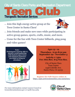 Join this high energy active group at the Teen Center in