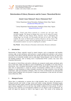 Deterioration of Library Resources and its Causes