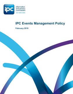 IPC Events Management Policy - Information and Privacy Commission