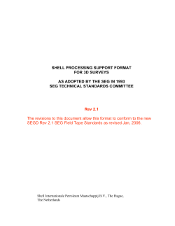 SHELL PROCESSING SUPPORT FORMAT FOR 3D SURVEYS AS