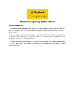 News Maybank Championship 2017 Round Two Matteo Manassero