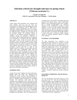 Selection criteria for drought tolerance in spring wheat (Triticum