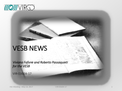 VEB NEWS Viviana Fafone and Roberto Passaquieti for the VEB