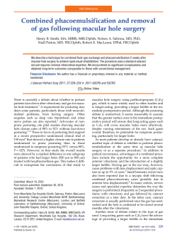 Combined phacoemulsification and removal of gas following