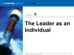 The Leader as an Individual