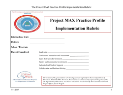 The Project MAX Practice Profile Needs