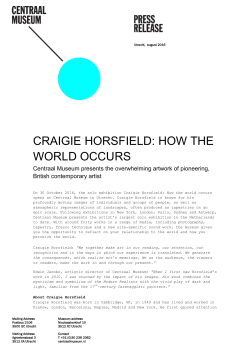 craigie horsfield: how the world occurs