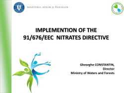 IMPLEMENTION OF THE 91/676/EEC NITRATES DIRECTIVE